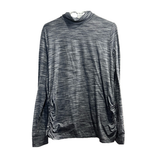 TORRID ACTIVE Heather Gray Mock Neck Long Sleeve Ruched Performance Shirt - 2X